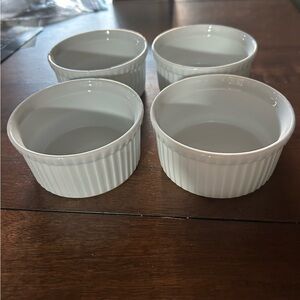 William Sonoma Apilco Ramekin Soufflé Cups Porcelain France Set of 4